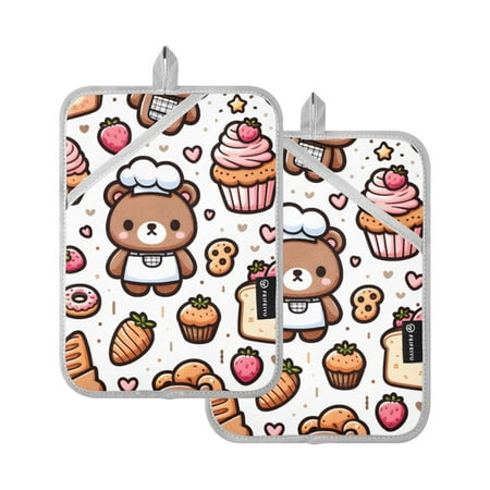 Cute Bear Chef with Bread Oven Mitts 2 Pcs Pot Holders Sets Heat Resistant for Kitchen Cooking Baking 7 x9.8
Cute Bear Chef with Bread Oven Mitts 2 Pcs Pot Holders Sets Heat Resistant for Kitchen Cooking Baking 7 x9.8