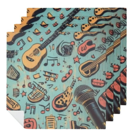 FUMJ Guitar Microphone Musical Instruments Cloth Napkins Reusable Fabric for Events Farmhouse Party Dining Table Decor Kitchen 6 PCS
FUMJ Guitar Microphone Musical Instruments Cloth Napkins Reusable Fabric for Events Farmhouse Party Dining Table Decor Kitchen 6 PCS