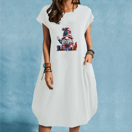 Hvyesh Womens Summer Dresses 2023 Plus Size Elegant Midi Dress American Flag Print Round Neck Sundresses Short Sleeve Tunic Dresses White
Hvyesh Womens Summer Dresses 2023 Plus Size Elegant Midi Dress American Flag Print Round Neck Sundresses Short Sleeve Tunic Dresses White