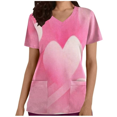 CYMMPU Women s V-Neck Pocketed Scrub_Tops Nurse Workwear Uniform Clearance Going out Tops Summer Tees Short Sleeve Shirts Trendy Valentine s Day Tunic Love Heart Printing Fashion Tshirts Hot Pink XL
CYMMPU Women s V-Neck Pocketed Scrub_Tops Nurse Workwear Uniform Clearance Going out Tops Summer Tees Short Sleeve Shirts Trendy Valentine s Day Tunic Love Heart Printing Fashion Tshirts Hot Pink XL