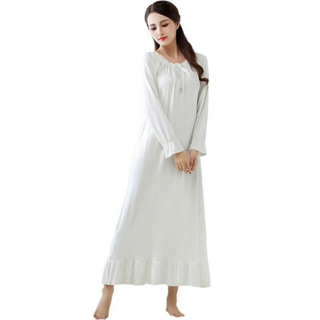 Pretty Comy Women s Long Nightgown Solid Color Full Length Sleeve Bow Long Nightdress Sleepwear Pajama Dress
Pretty Comy Women s Long Nightgown Solid Color Full Length Sleeve Bow Long Nightdress Sleepwear Pajama Dress