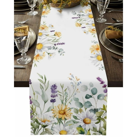 Farmhouse Floral Daisy Botanical Table Runners 13x36 Inches Long Linen Burlap Table Runner Lavender Eucalyptus Leaf Table Cover Dresser Scarf for Kitchen Dining Holiday Party Wedding Gathering
Farmhouse Floral Daisy Botanical Table Runners 13x36 Inches Long Linen Burlap Table Runner Lavender Eucalyptus Leaf Table Cover Dresser Scarf for Kitchen Dining Holiday Party Wedding Gathering