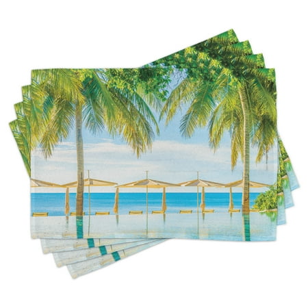 Landscape Placemats Set of 4 Exotic Beach with Pool Nature with Soft Sun Rays Fantastic Holiday Theme Print Washable Fabric Place Mats for Dining Room Kitchen Table Decor Green Blue by Ambesonne
Landscape Placemats Set of 4 Exotic Beach with Pool Nature with Soft Sun Rays Fantastic Holiday Theme Print Washable Fabric Place Mats for Dining Room Kitchen Table Decor Green Blue by Ambesonne