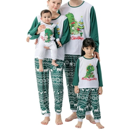 Christmas Family Pajamas Set Dinosaur Print Long Sleeve T-shirt+Snowflake Trousers Sleepwear
Christmas Family Pajamas Set Dinosaur Print Long Sleeve T-shirt+Snowflake Trousers Sleepwear