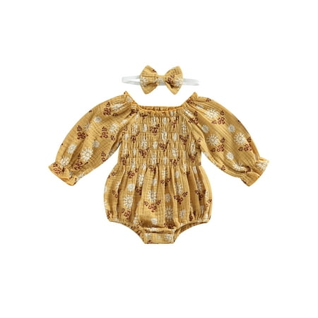jaweiwi Infant Baby Girls Romper Floral Print Boat-Neck Long Sleeve Jumpsuits Autumn Winter Casual Bodysuits with Headband Size 0 6 12 18 24 M
jaweiwi Infant Baby Girls Romper Floral Print Boat-Neck Long Sleeve Jumpsuits Autumn Winter Casual Bodysuits with Headband Size 0 6 12 18 24 M