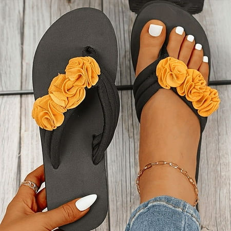 Women s Flowers Decor Flip Flops Comfortable Open Toe Slip On Shoes Women s Fashion Summer Shoes
Women s Flowers Decor Flip Flops Comfortable Open Toe Slip On Shoes Women s Fashion Summer Shoes