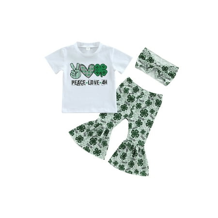Kids Toddler Baby Girl Outfits Short Sleeve T-Shirt with Flare Pants 2Pcs Spring Summer Clothes Set
Kids Toddler Baby Girl Outfits Short Sleeve T-Shirt with Flare Pants 2Pcs Spring Summer Clothes Set