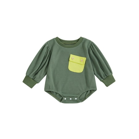 Canrulo Newborn Baby Girl Boy Fall Winter Clothes Waffle Knit Long Sleeve Crewneck Pocket Romper Jumpsuit Pullover Bodysuit Green 18-24 Months
Canrulo Newborn Baby Girl Boy Fall Winter Clothes Waffle Knit Long Sleeve Crewneck Pocket Romper Jumpsuit Pullover Bodysuit Green 18-24 Months