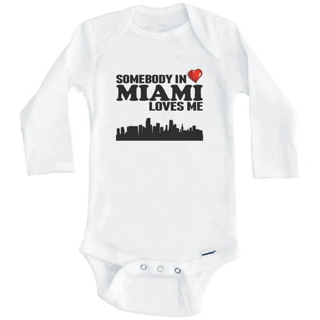 Somebody In Miami Loves Me One Piece Baby Bodysuit (Long Sleeve) 0-3 Months White
Somebody In Miami Loves Me One Piece Baby Bodysuit (Long Sleeve) 0-3 Months White