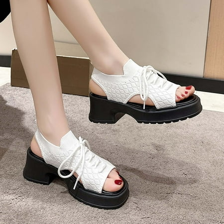AXXD White Sandals for Women 7 Summer Comfortable Solid Color Sandals Thick Bottom Mesh Cloth Casual Sandals
AXXD White Sandals for Women 7 Summer Comfortable Solid Color Sandals Thick Bottom Mesh Cloth Casual Sandals