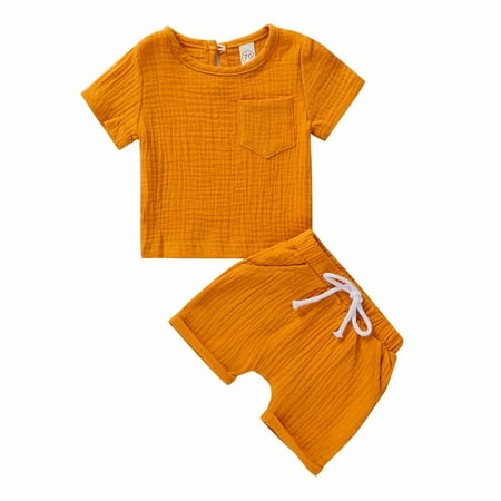 Utoimkio Clearance Unisex Toddler Baby Boy Girl Summer Clothes Short Sleeve T-Shirt Tops+Elastic Waistband Shorts Ribbed Two Piece Solid Outfit Set
Utoimkio Clearance Unisex Toddler Baby Boy Girl Summer Clothes Short Sleeve T-Shirt Tops+Elastic Waistband Shorts Ribbed Two Piece Solid Outfit Set
