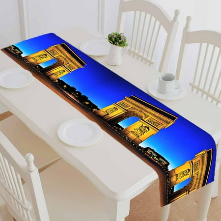 PKQWTM View Arc De Triomphe At Sunset Paris Cotton and Linen Table Runner Kitchen Dining Room Supplies Size 14x72 Inch
PKQWTM View Arc De Triomphe At Sunset Paris Cotton and Linen Table Runner Kitchen Dining Room Supplies Size 14x72 Inch