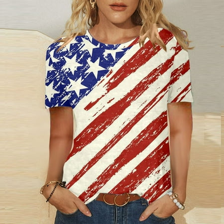 Womens Casual Independence Day Printed T Shirts Summer Fashion Casual Tops Round Neck Loose Comfort Short Sleeves Loose Work Tops Women under Scrub Women Long Sleeve Shirts
Womens Casual Independence Day Printed T Shirts Summer Fashion Casual Tops Round Neck Loose Comfort Short Sleeves Loose Work Tops Women under Scrub Women Long Sleeve Shirts