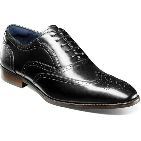 Men s Stacy Adams Kaine Wingtip Oxford Shoes Leather Black 25569-001