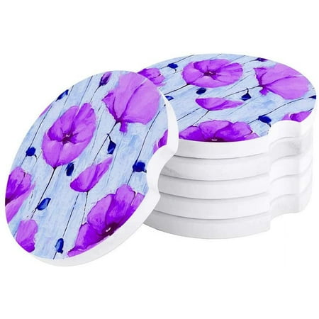 FMSHPON Purple Poppies on Blue Set of 2 Car Coaster for Drinks Absorbent Ceramic Stone Coasters Cup Mat with Cork Base for Home Kitchen Room Coffee Table Bar Decor
FMSHPON Purple Poppies on Blue Set of 2 Car Coaster for Drinks Absorbent Ceramic Stone Coasters Cup Mat with Cork Base for Home Kitchen Room Coffee Table Bar Decor
