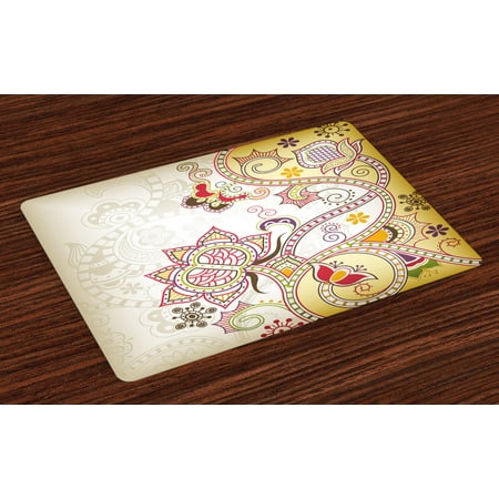 Floral Placemats Set of 4 Asian Oriental Flower Ornaments Pattern Curvy Swirled Abstract Design Colorful Art Washable Fabric Place Mats for Dining Room Kitchen Table Decor Multicolor by Ambesonne
Floral Placemats Set of 4 Asian Oriental Flower Ornaments Pattern Curvy Swirled Abstract Design Colorful Art Washable Fabric Place Mats for Dining Room Kitchen Table Decor Multicolor by Ambesonne