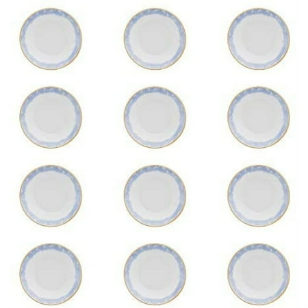Oxford Coup 12 Large Dinner 8.46 Soup Bowls in Blue and Yellow