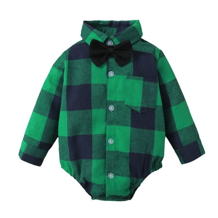 NZRVAWS Newborn Baby Boys Romper Jumpsuit Onesies Bodysuit Plaid Print Long Sleeve Turn-down Collar Bow Tie Pocket Button Romper 3-6 Months Green
NZRVAWS Newborn Baby Boys Romper Jumpsuit Onesies Bodysuit Plaid Print Long Sleeve Turn-down Collar Bow Tie Pocket Button Romper 3-6 Months Green