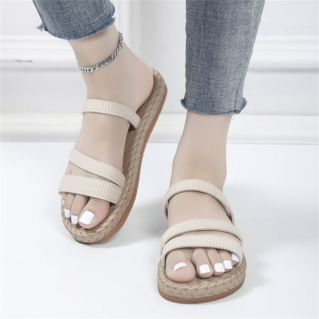 ZIZOCWA Flat Beach Slippers for Women Fashion Solid Color Open Toe Straw Woven Casual Elegant Sandals Outdoor Non-Slip Slides Shoes Beige Size8.5
ZIZOCWA Flat Beach Slippers for Women Fashion Solid Color Open Toe Straw Woven Casual Elegant Sandals Outdoor Non-Slip Slides Shoes Beige Size8.5