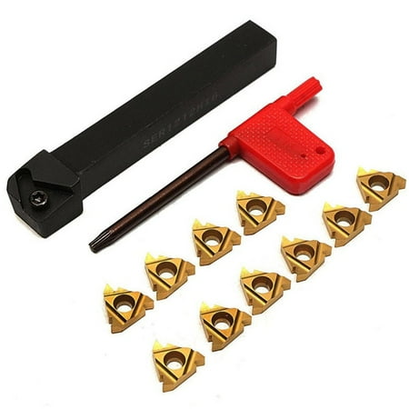 10Pcs 16ER AG60 Threading Insert + SER1212H16 12mm Lathe CNC Cutting Tool Holder