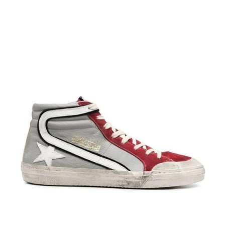 Golden Goose GGDB Men s Slide Zip High Top Sneaker in Red and Grey