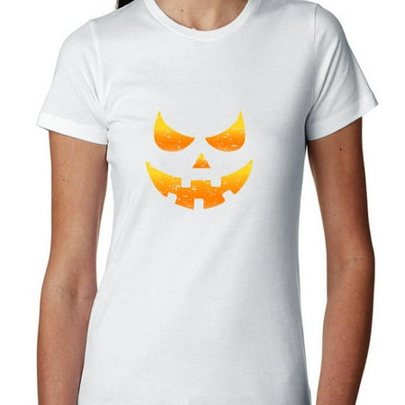 Evil Pumpkin Face Carve Out - Halloween Women's Cotton T-Shirt