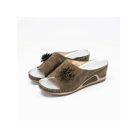 Welliumy Ladies Wedge Sandal Open Toe Sandals Slip On Slides Vacations Casual Shoes Seaside Non-Slip Beach Slippers Light Brown 4.5
Welliumy Ladies Wedge Sandal Open Toe Sandals Slip On Slides Vacations Casual Shoes Seaside Non-Slip Beach Slippers Light Brown 4.5