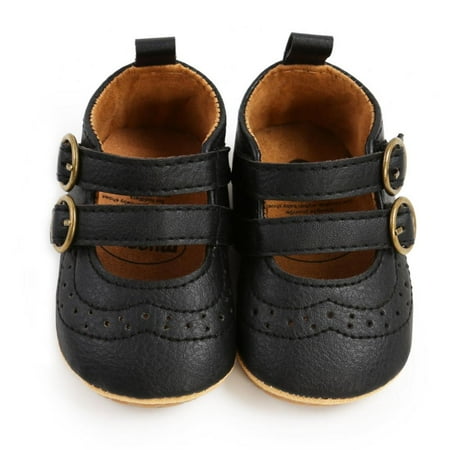 Female Baby Shoes Classical Pu Soft Non-Slip Buckle Toddler Shoes 0-18m