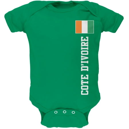 World Cup Cote D'Ivoire Green Soft Baby One Piece