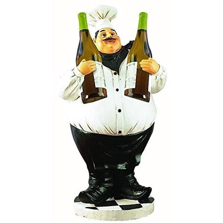 Deco 79 Poly-Stone Chef Wine Holder, 24-Inch
