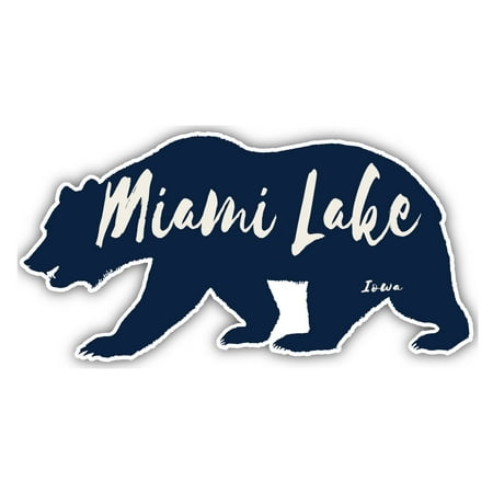 Miami Lake Iowa Souvenir 3x1.5-Inch Fridge Magnet Bear Design
