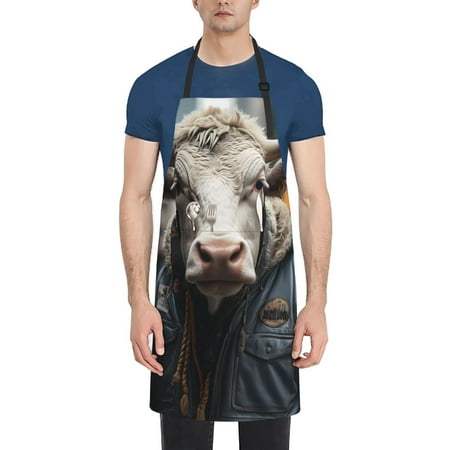 Lukts Adjustable Apron with 2 Pockets Chef Cooking Kitchen Restaurant Aprons for Women Men-Surrealist Cow
Lukts Adjustable Apron with 2 Pockets Chef Cooking Kitchen Restaurant Aprons for Women Men-Surrealist Cow