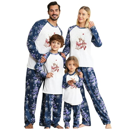 

Christmas Gifts Hfyihgf Family Christmas Pajamas Matching Sets Cute Reindeer Matching Pjs for Adults Holiday Home Xmas Sleepwear Set Loungewear(Baby 12M)