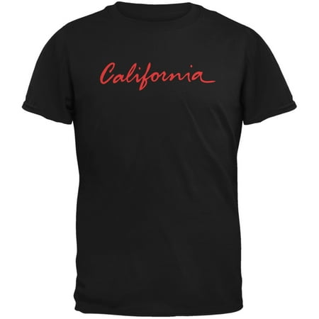 California License Plate Black Adult T-Shirt