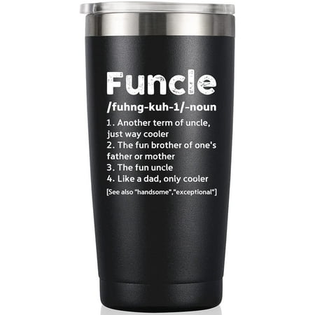 Funcle Definition Tumbler - Funny Uncle Gifts for Birthday Christmas - Novelty Uncle Gifts from Niece Nephew - Best Uncle Ever Gifts for New Uncle Uncle Announcement - 20 Ounce Black Tumbler
Funcle Definition Tumbler - Funny Uncle Gifts for Birthday Christmas - Novelty Uncle Gifts from Niece Nephew - Best Uncle Ever Gifts for New Uncle Uncle Announcement - 20 Ounce Black Tumbler