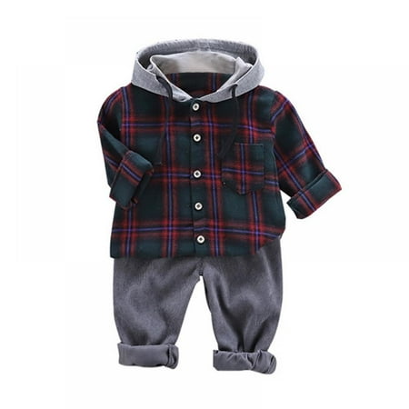 Toddler Baby Boy Clothes Set Long Sleeve Plaid Hooded Sweatshirt Tops Solid Casual Pants Infant Boys Kids Outfit
Toddler Baby Boy Clothes Set Long Sleeve Plaid Hooded Sweatshirt Tops Solid Casual Pants Infant Boys Kids Outfit