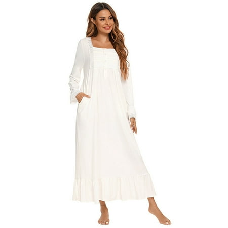 Women s White Vintage Victorian Nightgown Long Sleeve Square Neck Sleepwear Nightdress Ruffle Long Nightshirt Pajama Dress Soft Cotton Blend Loungewear S-2XL
Women s White Vintage Victorian Nightgown Long Sleeve Square Neck Sleepwear Nightdress Ruffle Long Nightshirt Pajama Dress Soft Cotton Blend Loungewear S-2XL
