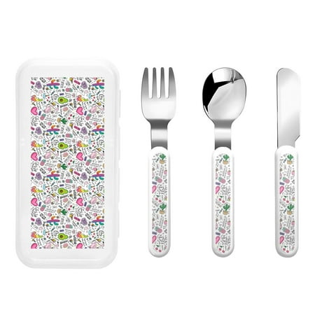 Gaeub Fun Animal with Unicorn Print 3-Piece Children Knife Spoon Fork Set Stainless Steel Child Flatware Set Kids Utensils Set with Case for Lunch Box (Fork Spoon Knife Combo)
Gaeub Fun Animal with Unicorn Print 3-Piece Children Knife Spoon Fork Set Stainless Steel Child Flatware Set Kids Utensils Set with Case for Lunch Box (Fork Spoon Knife Combo)