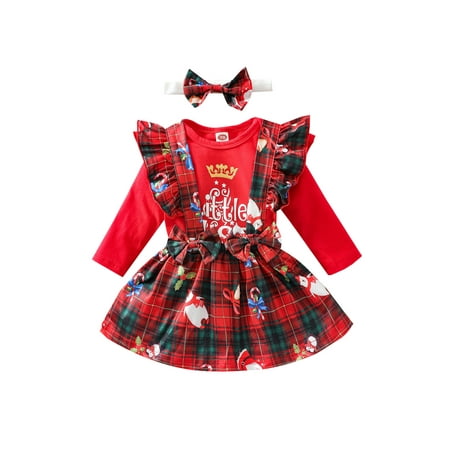 Sunisery 3PCS Newborn Infant Kids Baby Girls Christmas Letter Playsuit Plaid Overalls Headband Set Red 12-18 Months
Sunisery 3PCS Newborn Infant Kids Baby Girls Christmas Letter Playsuit Plaid Overalls Headband Set Red 12-18 Months