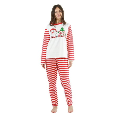 Lovebay Family Matching Set Christmas Pajamas Set Santa Claus Red/White Striped Print Long-sleeve PJs for Women
Lovebay Family Matching Set Christmas Pajamas Set Santa Claus Red/White Striped Print Long-sleeve PJs for Women