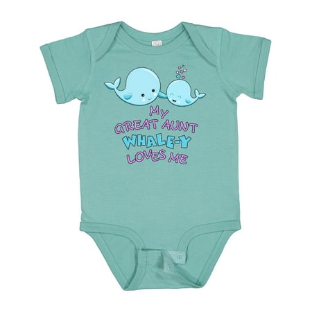 Inktastic My Great Aunt Whale-y Loves Me Gift Baby Boy or Baby Girl Bodysuit