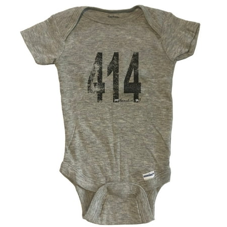 414 Milwaukee Wisconsin Area Code Baby Bodysuit - One Piece Baby Bodysuit - Grey
414 Milwaukee Wisconsin Area Code Baby Bodysuit - One Piece Baby Bodysuit - Grey