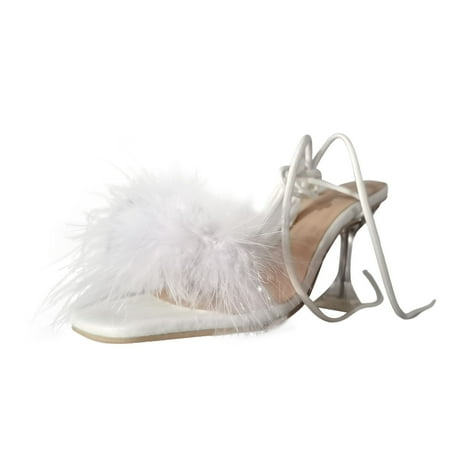 High Heeled Sandals New Plush Foot Ring Strap Women s Shoes