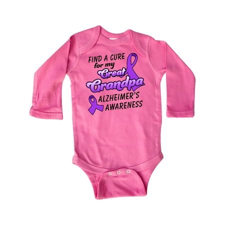 Inktastic Alzheimer s Awareness Find a Cure for my Great Grandpa Gift Baby Boy or Baby Girl Long Sleeve Bodysuit
Inktastic Alzheimer s Awareness Find a Cure for my Great Grandpa Gift Baby Boy or Baby Girl Long Sleeve Bodysuit