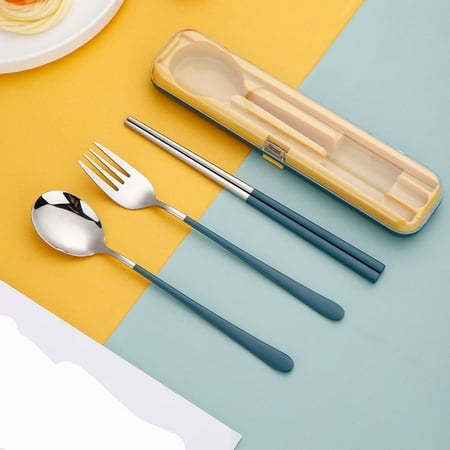 3PCS/Set Portable Travel Spoon Fork Chopsticks Set Tableware With Box Holder Stainless Steel Cutlery Set Dinnerware BLUE
3PCS/Set Portable Travel Spoon Fork Chopsticks Set Tableware With Box Holder Stainless Steel Cutlery Set Dinnerware BLUE