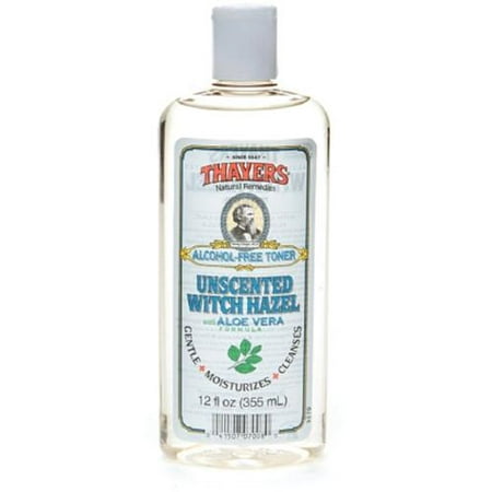 Thayers Alcohol-Free Witch Hazel with Organic Aloe Vera Formula Toner, Unscented 12 oz (Pack of 2)