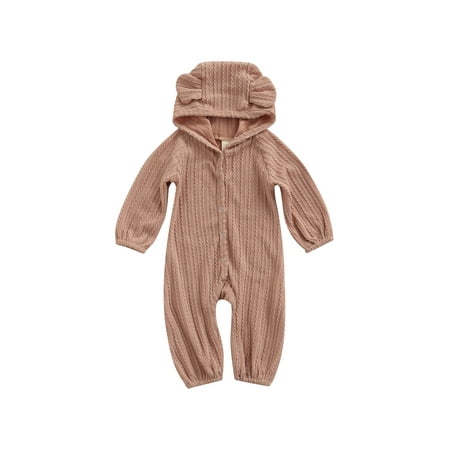 Fanvereka Newborn Casual Knit Jumpsuit Solid Color Long Sleeve Hooded Romper with Ears
Fanvereka Newborn Casual Knit Jumpsuit Solid Color Long Sleeve Hooded Romper with Ears