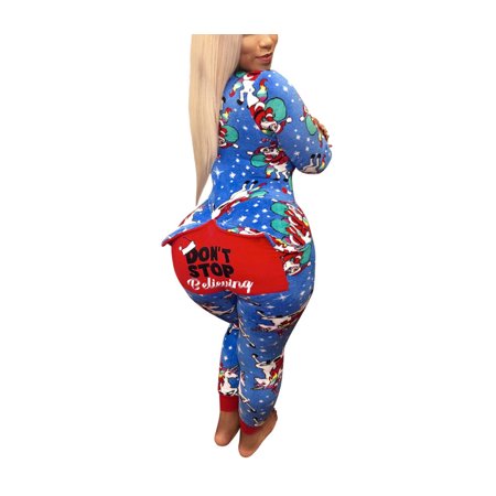 Women Sexy Christmas Butt Flap Pajamas Deep V Jumpsuit Bodycon Onesie Long Sleeve Rompers Sleepwear
Women Sexy Christmas Butt Flap Pajamas Deep V Jumpsuit Bodycon Onesie Long Sleeve Rompers Sleepwear