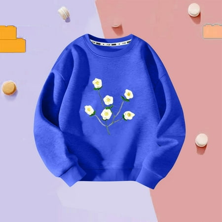 Dihao Toddler Girls Sweatshirts Fall Winter Floral Printed Fleece Hoodie for Girls Winter Round Neck Children Clothing Long Sleeved Base Shirt
Dihao Toddler Girls Sweatshirts Fall Winter Floral Printed Fleece Hoodie for Girls Winter Round Neck Children Clothing Long Sleeved Base Shirt