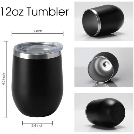 CHALKSEA 12oz Wine Tumbler with Lid Stemless Wine Glasses Double Wall Vacuum Travel Mugs stainless steel Coffee Cup for Cold & Hot Drinks Wine Coffee Cocktails Beer 12 Pack White
CHALKSEA 12oz Wine Tumbler with Lid Stemless Wine Glasses Double Wall Vacuum Travel Mugs stainless steel Coffee Cup for Cold & Hot Drinks Wine Coffee Cocktails Beer 12 Pack White